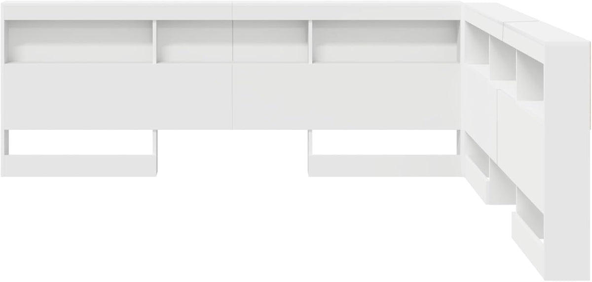 Gecheer Storage Headboard with Memory Headboard White 200cm Wood Material Headboard for Box Spring Bed Bedroom Hotel Design - QUORE