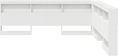 Gecheer Storage Headboard with Memory Headboard White 200cm Wood Material Headboard for Box Spring Bed Bedroom Hotel Design - QUORE