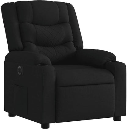 Elektrisch Verstelbare Fauteuil – Relaxstoel – Zetel – TV Stoel – Loungestoel – Zwart Polyester – Verstelbare Rugleuning & Voetensteun – Stevig Frame