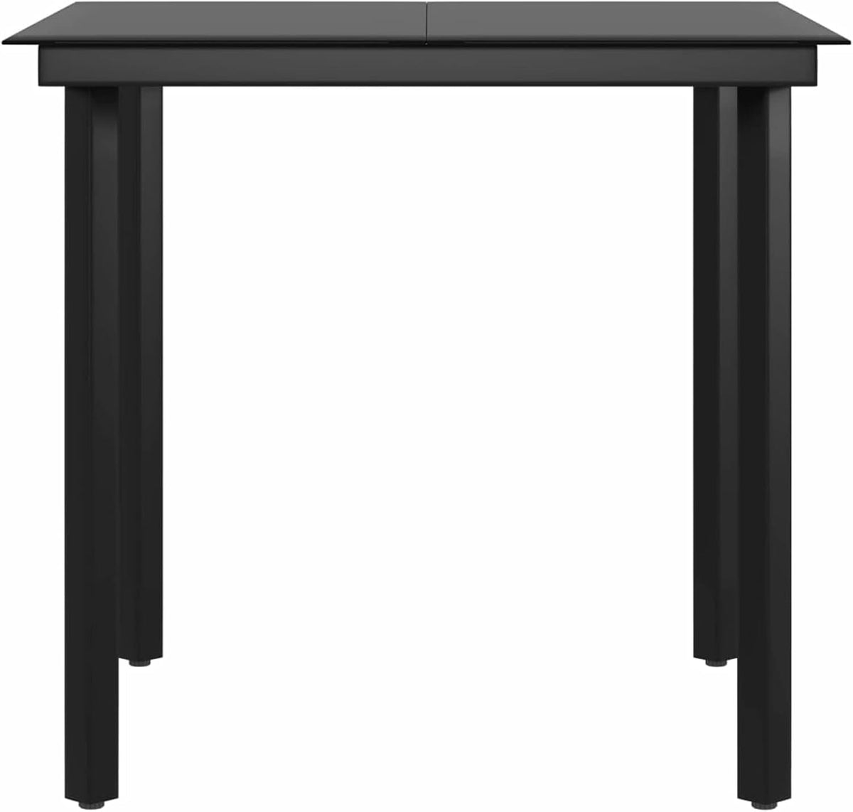 Gecheer Eetkamerset voor tuin, 3-delige set met kussens, tafel en stoelen voor buiten, salontafel en stoelen, polyrotan meubelset, tuinmeubelset van rotan, bruin en zwart - QUORE