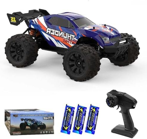 RC Racebuggy 1:14 – RC Auto – Radiografisch Voertuig – High Speed Buggy – Offroad Racer – Blauw – 4WD Met Brushless Motor – Max Snelheid 100 km/h – 3 Batterijen Inclusief - QUORE