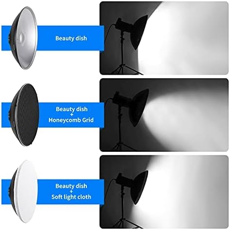NEEWER 55 cm metalen schoonheidsschotel Bowens Mount Reflector met witte diffuser, honingraatrooster voor stroboscoopflits videolamp, compatibel met Godox AD600 NEEWER CB60 Q4 Vision 4 S101-serie,