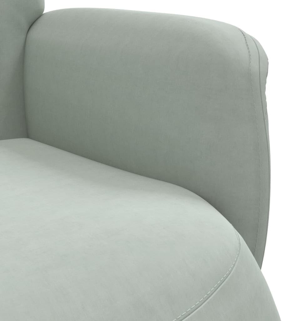 Verstelbare Fauteuil – Relaxfauteuil – Leunstoel – Draaifauteuil – Tv Stoel – 360 Graden Draaibaar – Fluwelen Bekleding Lichtgrijs