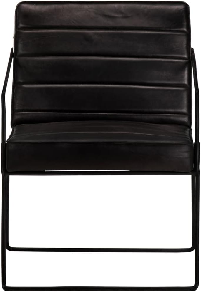 Armchair Black Genuine Leather Lounge Chair TV Chair Recliner Office Chair Chair for Bedroom Living Room Study Office