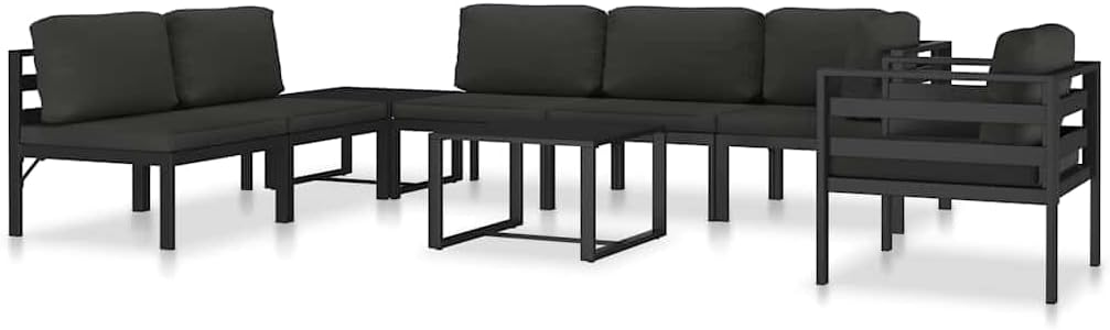 vidaXL Single Seat Sofa with Cushions Single Seat Sofa Sofa Furniture Seating Sofa Single Sofa Lounge Sofa Garden Bench Seating Sofa Aluminium Anthracite - QUORE