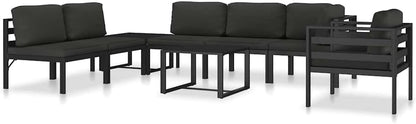 vidaXL Single Seat Sofa with Cushions Single Seat Sofa Sofa Furniture Seating Sofa Single Sofa Lounge Sofa Garden Bench Seating Sofa Aluminium Anthracite - QUORE
