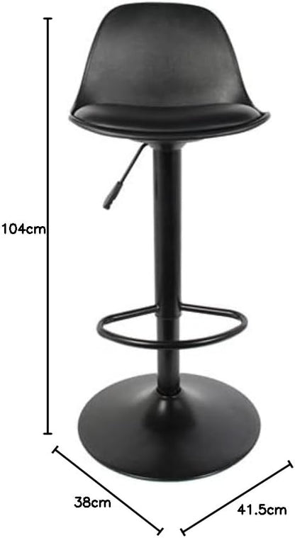 HOME DECO FACTORY HD6215 Set van 2 zitkrukken, bovenstoel, bar, zwart, PU, kunststof, andere Ty, 38 x 41,5 x 104 cm