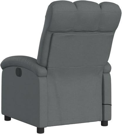 Massage Relaxstoel – Massagestoel – Relaxfauteuil – Verstelbare Stoel – Zithoekstoel – 6 Massagepunten – Donkergrijze Polyester Bekleding