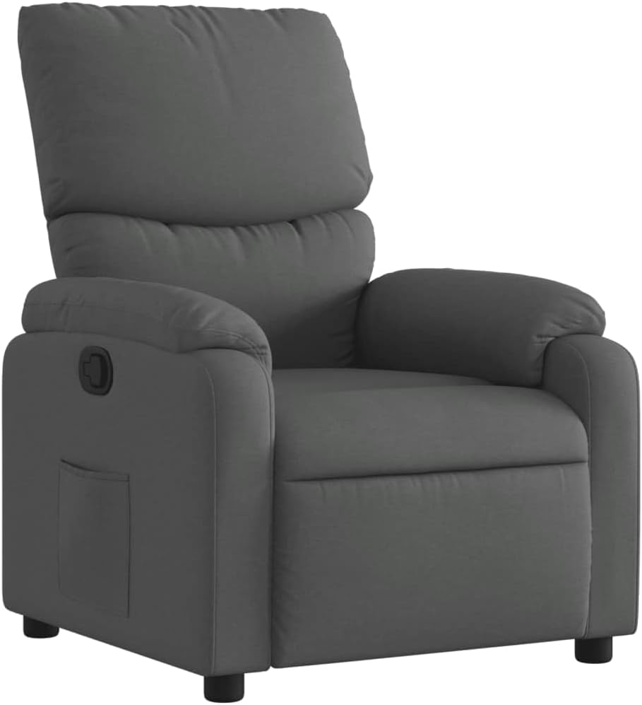 Verstelbare Fauteuil – Relaxfauteuil – Relaxstoel – Armstoel – Leunstoel – Handmatig Verstelbaar Tot 135 Graden – Donkergrijze Duurzame Stof