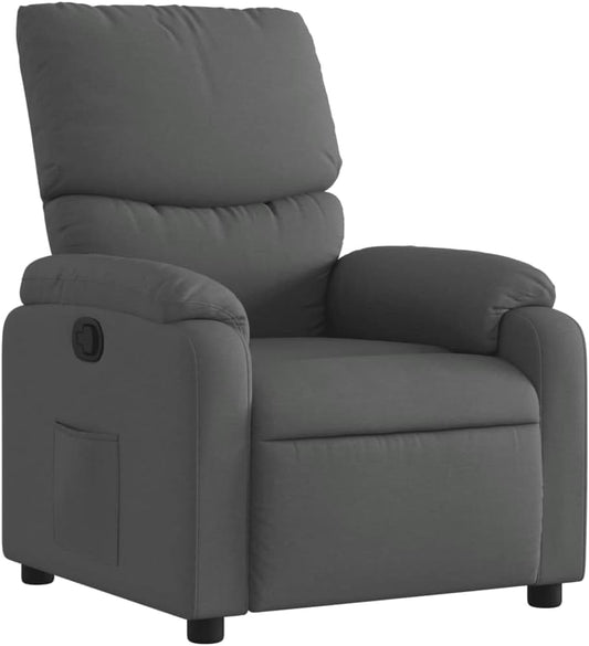 Verstelbare Fauteuil – Relaxfauteuil – Relaxstoel – Armstoel – Leunstoel – Handmatig Verstelbaar Tot 135 Graden – Donkergrijze Duurzame Stof