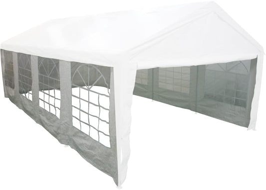 Zijpanelen wit voor evenement paviljoen 4x8 meter, bekleding van polyethyleen, 140 g/m² in wit, 4 stuks