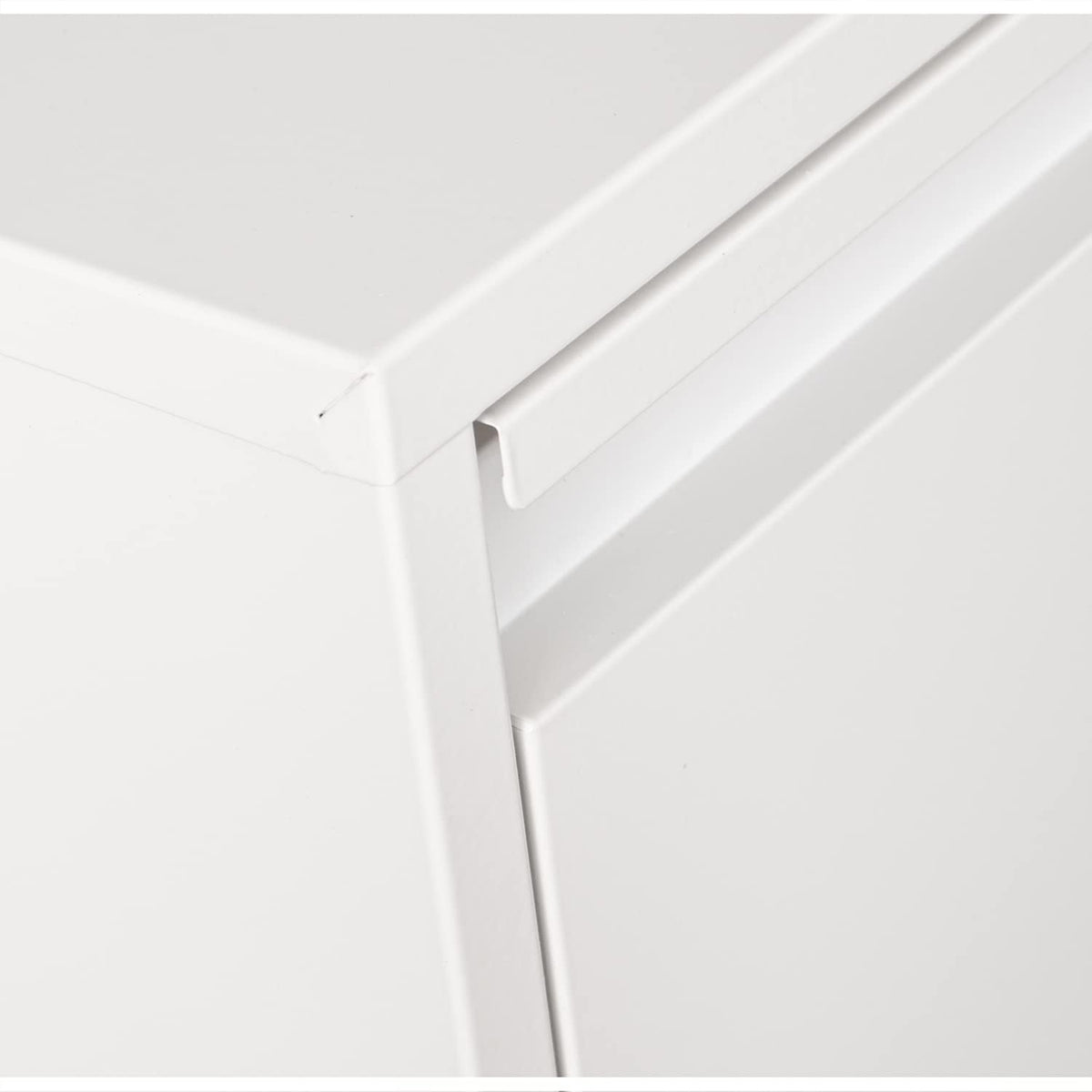 DRW Schoenenkast met 4 schuifladen van metaal in wit, 80 x 15 x 136 cm