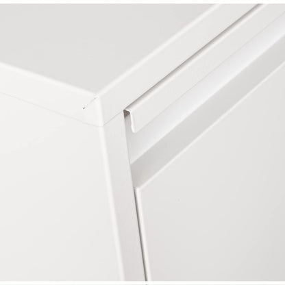 DRW Schoenenkast met 4 schuifladen van metaal in wit, 80 x 15 x 136 cm