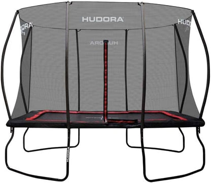 HUDORA Trampoline 4square – 244 x 366/215 x 305 cm grote, rechthoekige outdoor trampoline – rechthoekige sporttrampoline voor maximaal 120 kg – familietrampoline met hoge veerkracht – hoogwaardige