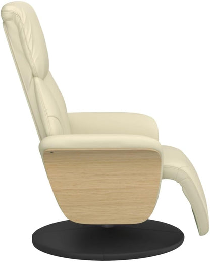 vidaXL Fauteuil verstelbaar met voetensteun kunstleer crèmekleurig
