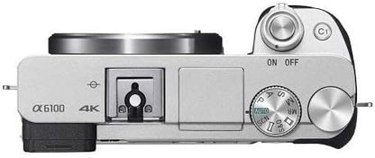 Sony Alpha 6100 | APS-C spiegelloze camera met 16-50 mm powerzoomlens | snelle 0,02 s autofocus met oogherkenning voor mens en dier, 4K-filmopnames en kantelbaar display | zilver