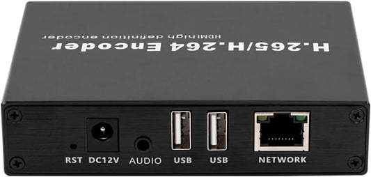 EXVIST H.265 4K HDMI Video Encoder, HDMI naar IP Encoder, Dual USB2.0 voor opname, Loopout, Compatible with ONV/HK, Live Stream Broadcast voor YouTube, Facebook, Wowza, Twitch