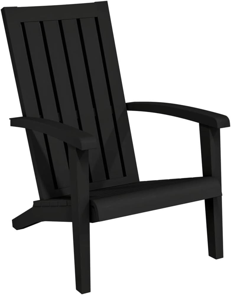 vidaXL Adirondack Garden Chairs Set of 2 Black Polypropylene - QUORE