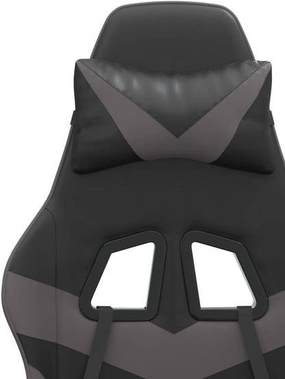 vidaXL Gaming chair swivel leatherette black and grey