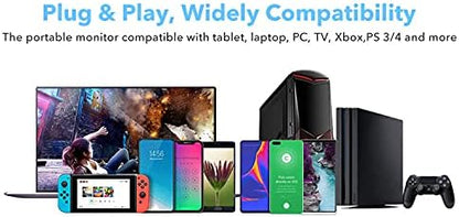 Lipa HDR-60 portable monitor Full HD 17.3" / 144Hz/Portable screen/HDMI/2x USB C/With case and kickstand/Also for consoles/Easy to carry / 1920 x 1080 pixels/Dual Speakers - QUORE