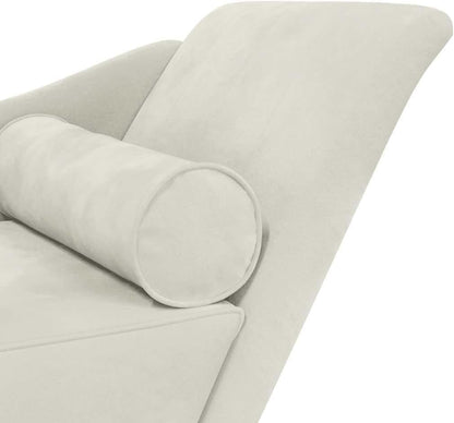 Chaise Longue – Lounge Sofa – Divan – Loungestoel – Zithoek Bank – Velvet Creme – Compact Formaat – Zacht Luxe Zitcomfort