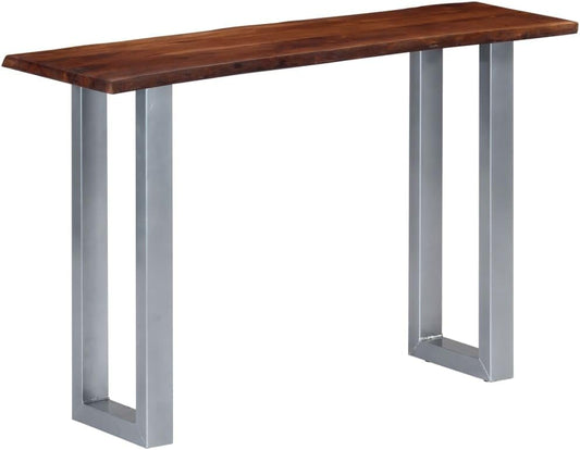 vidaXL Wall table 115x35x76 cm solid acacia wood and iron