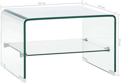 vidaXL Salontafel 50x45x33 cm gehard glas transparant