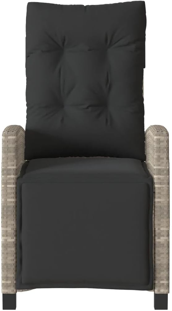 Gecheer Garden Chair Footrest Light Grey Poly Rattan Garden Chair Outdoor Rattan Chair Garden Chair Garden Chair Rattan Chair - QUORE