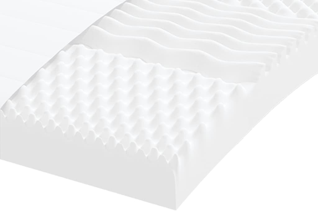vidaXL Schuimmatras 7 zones hardheid 20 ILD 160x200 cm wit, matras, logeermatras, koudschuim of traagschuim, bedmatras, ledikant matras