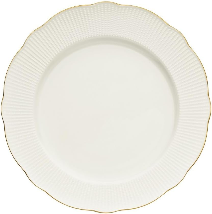 Elegante 26-delige dinerset, 100% porselein, wit en goud, inclusief serviesborden, diepe borden, kommen en borden, vaatwasser- en magnetronbestendig