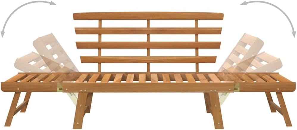 vidaXL Garden bench 2-in-1 190 cm solid acacia wood