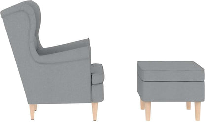 Relaxstoel – Fauteuil – Loungestoel – Draaifauteuil – TV Stoel – Lichtgrijs – Duurzaam Polyesterweefsel – Geïntegreerde Voetensteun en Zeer Sterk Schuim