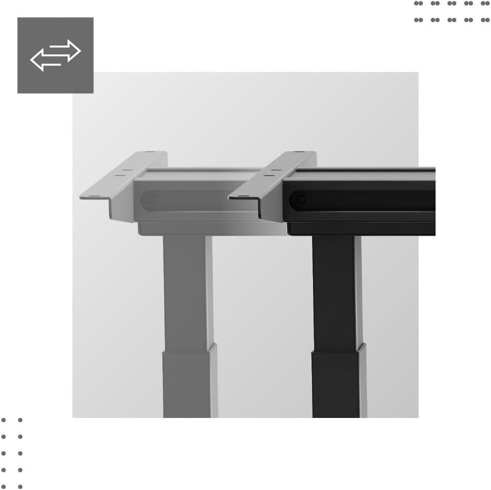 MARK ADLER Xeno 7.6 Electric Desk Frame Double Motor Height Adjustable Ergonomic Corner Desk Max Capacity 80 kg Memory Function Robust Frame Sitting Bar Table Black - QUORE