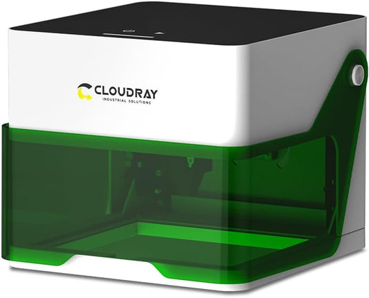 Cloudray Lasergraveermachine, CNC-5 W, draagbaar, compact, mini-CNC-machine met etui voor beginners, offline gravure, werkbereik 80 × 80 mm, voor hout, leer, papier, doe-het-zelf