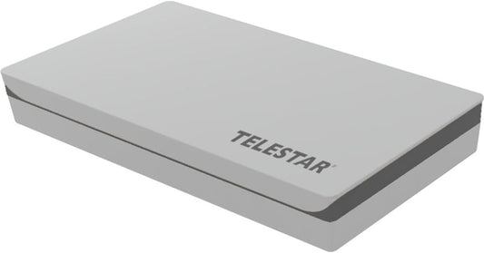 Telestar DIGIFLAT 1 Single Sat platte antenne voor 1 deelnemer (LNB: 0,2 dB, satellietschotel, vensterwand/masthouder, kompas, montagegereedschap) wit 5109470