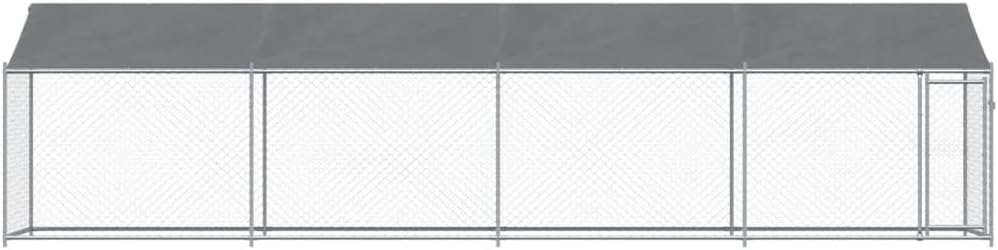 Dog Cage with Roof and Door grey 8x2x2m galvanized steel, Walk In Chicken Coop Galvanized Chicken Coop, Chicken Coop, Chicken Coop, Chicken Coop, Cage, Rabbit Hutch, Pet Box, Backyard