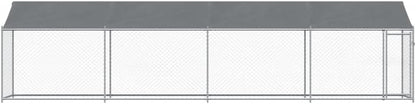 Dog Cage with Roof and Door grey 8x2x2m galvanized steel, Walk In Chicken Coop Galvanized Chicken Coop, Chicken Coop, Chicken Coop, Chicken Coop, Cage, Rabbit Hutch, Pet Box, Backyard