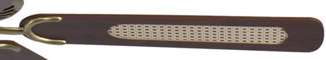 Potkuri Plafondventilator zonder verlichting, behuizing antiek messing, omkeerbare vleugels mahonie of mahonie met rotan inzetstuk, 132 cm, voor ruimtes tot 25 m²