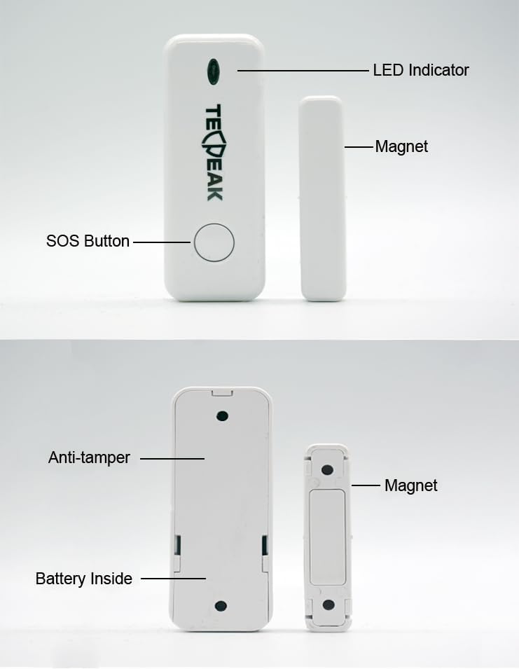 TECPEAK Draadloos huisalarmsysteem, wifi/GSM/4G met sirene-beveiliging, biedt een zeer efficiënte modus ter bescherming van je huis en kantoor (S1-W)