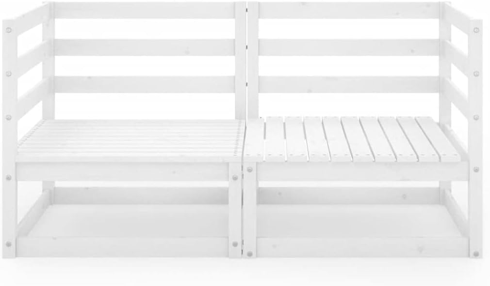 Contemporary design, living room furniture, garden bench, garden bench, floor deep sofa bed frame, 2 seater garden bench white solid pine, suitable for garden lawn pool - QUORE