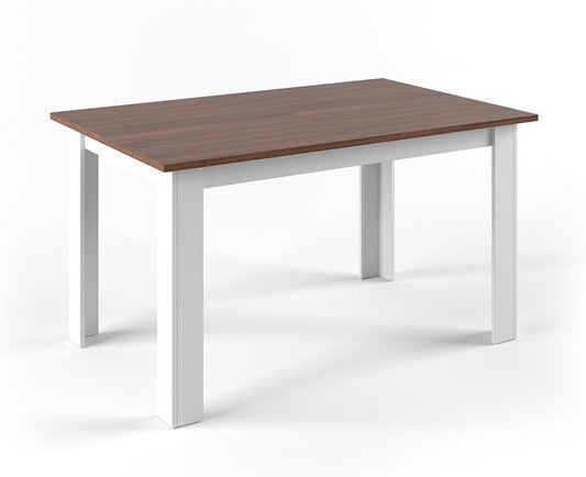 Vicco Dining table "Karlos", Walnut/White, 140 x 90 cm - QUORE