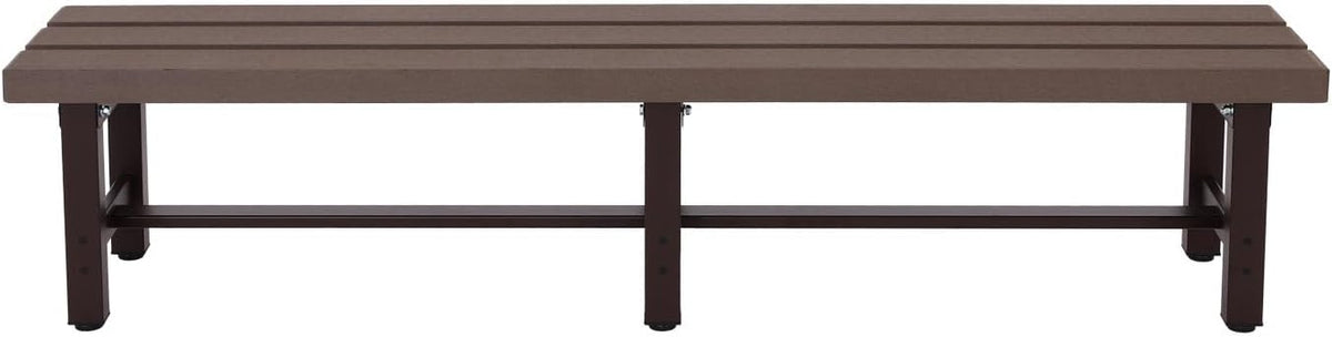 Mendler HWC-K60 Aluminium Garden Bench Sofa Park Bench Balcony Bench Weatherproof WPC 180 cm Brown - QUORE