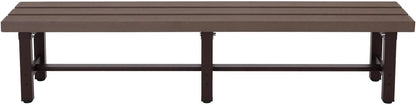 Mendler HWC-K60 Aluminium Garden Bench Sofa Park Bench Balcony Bench Weatherproof WPC 180 cm Brown - QUORE