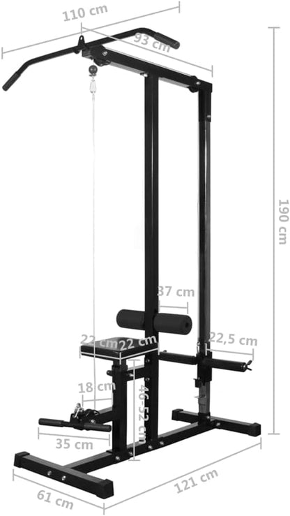 Trainingsapparaat – Fitnessapparaat – Krachtstation – Spiertrainer – Home Gym – Instelbare Beenklam – Veiligheidsstangen – Compact & Robuust Design