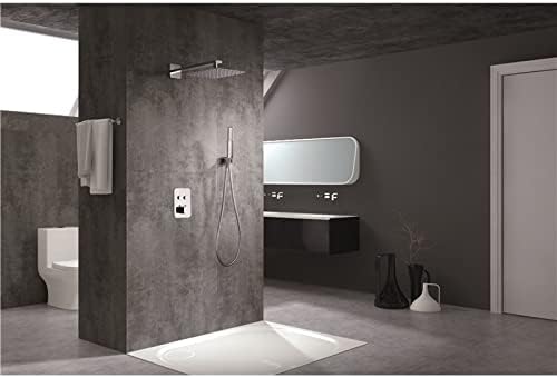 Thermostaat Douche Set – Douchekraan – Douche Thermostaat – Douchekraan Thermostatisch – Thermostaatkraan Douche – 25 cm Vierkante Douchekop – Veiligheidsstop 38°C