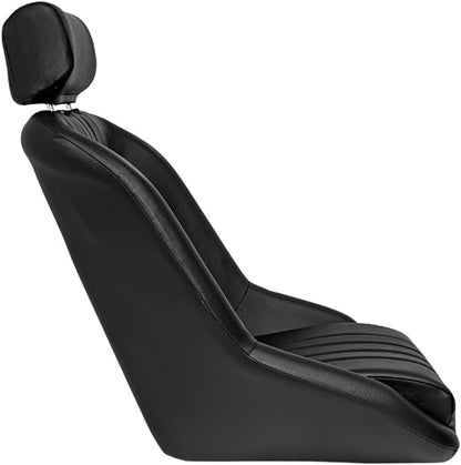 AutoStyle Sportstoel 'Classic' - Zwart Kunstleder - Vaste rugleuning + Hoofdsteun - incl. sledes