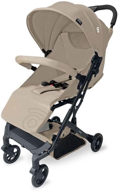 Asalvo TUMBUCTÚ Ultralichte kinderwagen, kinderwagen, verstelbare rugleuning, stedelijke kinderwagen, 5-punts riem, SPF50+, kap met venster, handig, vanaf de geboorte tot 23 kg, beige