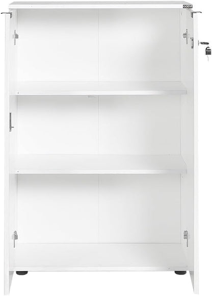 Elegant Diamond White Bookshelf, 72 cm x 109 cm x 34 cm | 100% Melamine Coated Particle Board, 16 mm dik, ideaal voor moderne decoratie thuis en op kantoor