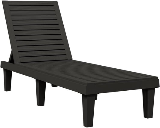 vidaXL Lounger 155x58x83 cm polypropylene black - QUORE