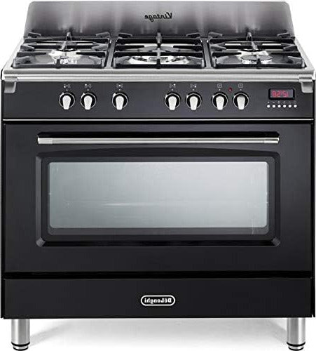 The Longhi MEM 965 NX ED Gas Stove with Electric Stove, N° Fuoch 5, 90 x 60 cm, Anthracite - QUORE